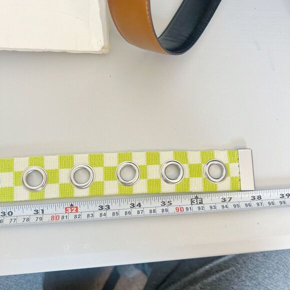 NWOT Urban Outfitters UO Green Checker Print Belt Women's Size M - Picture 3 of 4